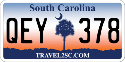SC license plate QEY378