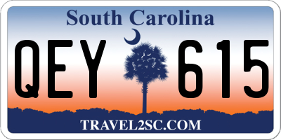 SC license plate QEY615