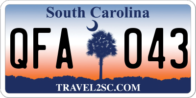 SC license plate QFA043