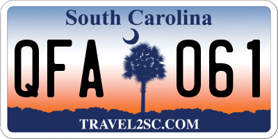 SC license plate QFA061