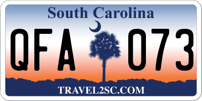 SC license plate QFA073