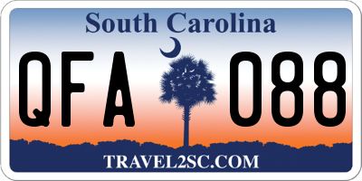 SC license plate QFA088