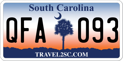 SC license plate QFA093