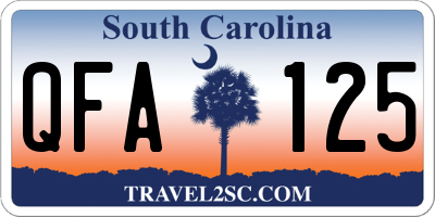 SC license plate QFA125