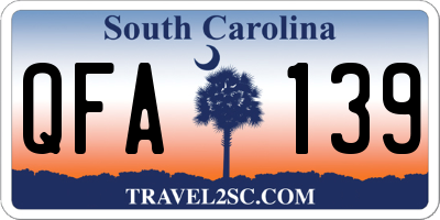 SC license plate QFA139