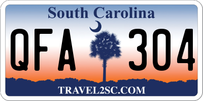 SC license plate QFA304