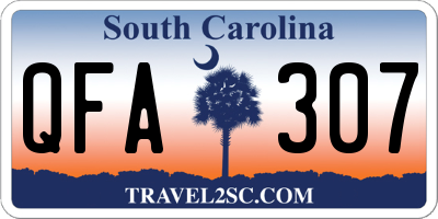 SC license plate QFA307