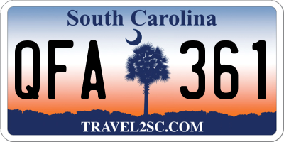 SC license plate QFA361