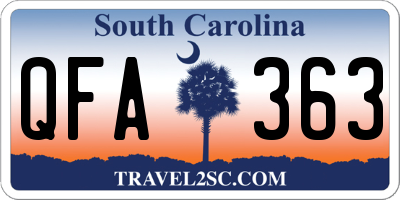 SC license plate QFA363