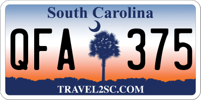 SC license plate QFA375