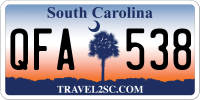 SC license plate QFA538