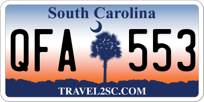 SC license plate QFA553