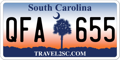 SC license plate QFA655