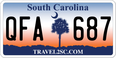 SC license plate QFA687