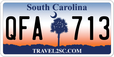 SC license plate QFA713
