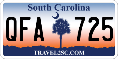 SC license plate QFA725