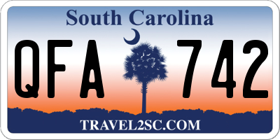 SC license plate QFA742