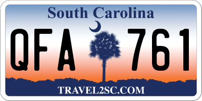 SC license plate QFA761