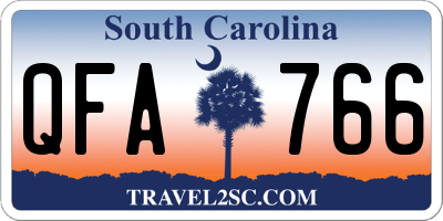 SC license plate QFA766