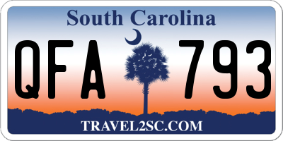 SC license plate QFA793