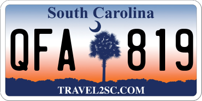 SC license plate QFA819