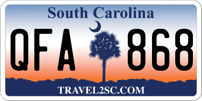 SC license plate QFA868