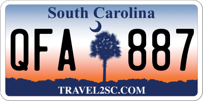 SC license plate QFA887