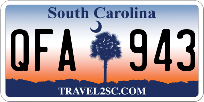 SC license plate QFA943