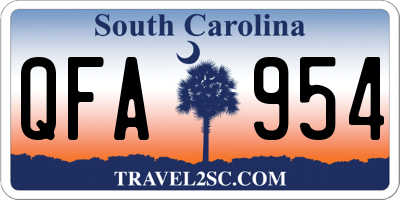 SC license plate QFA954