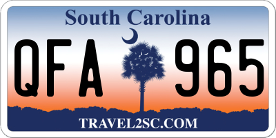 SC license plate QFA965