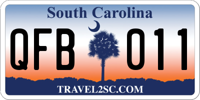 SC license plate QFB011