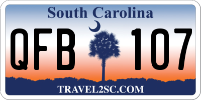 SC license plate QFB107