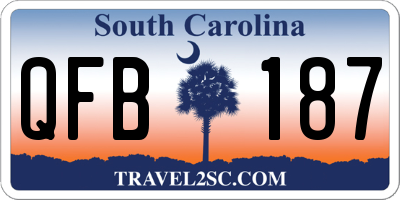 SC license plate QFB187