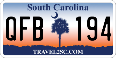 SC license plate QFB194