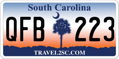 SC license plate QFB223