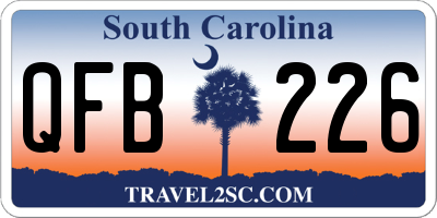 SC license plate QFB226