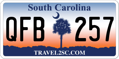 SC license plate QFB257