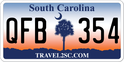 SC license plate QFB354