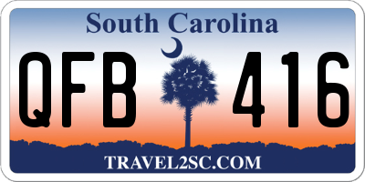 SC license plate QFB416
