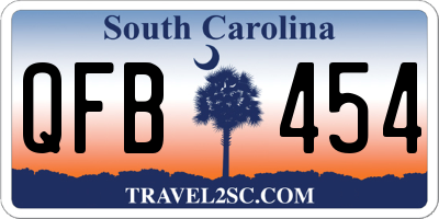 SC license plate QFB454