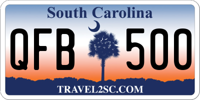 SC license plate QFB500