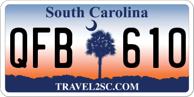 SC license plate QFB610