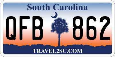 SC license plate QFB862