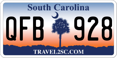 SC license plate QFB928