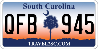 SC license plate QFB945