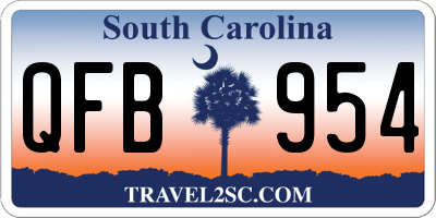 SC license plate QFB954