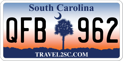 SC license plate QFB962