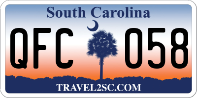SC license plate QFC058