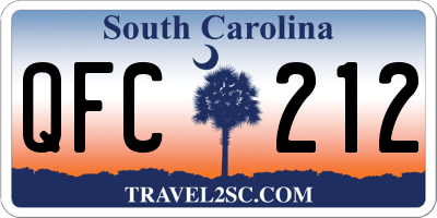 SC license plate QFC212