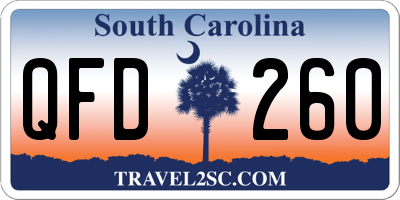 SC license plate QFD260